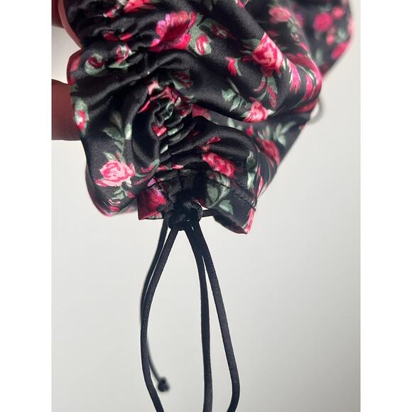For Love & Lemons Melrose Floral Print Bustier Crop Tank Black/Pink Womens Small - Picture 7 of 11